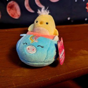 Squishmallows squishville blue unicorn vehicle with chick NWT